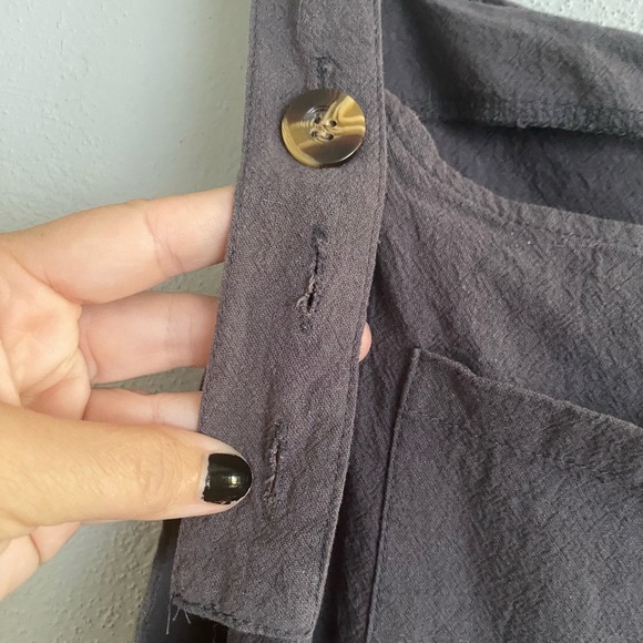 Women’s Overalls Romper Large Grey Lightweight Comfy Casual Minimalist Staple - Picture 3 of 6